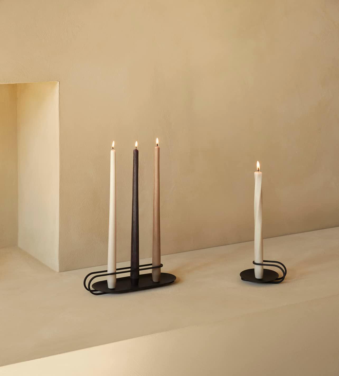 Elegant Clip Wall Candleholder in Sleek Black with Drip Tray