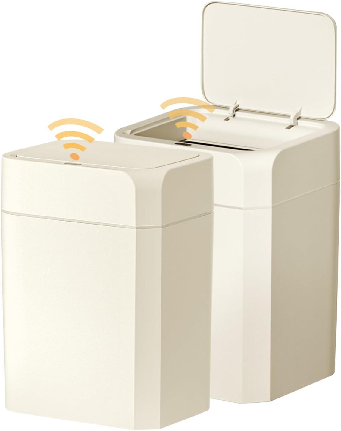 LOVE YOUR BATH LLC 2-Pack 3.5 Gallon Trash Can With Lid, Motion Sensor, Waterproof Smart Trash Can