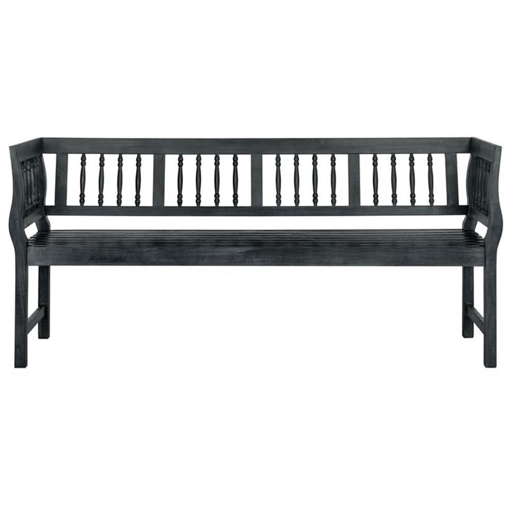 Brentwood Bench - Outdoor - PAT6732 - Beach House Blue/Beige - Safavieh