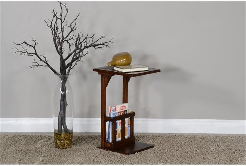 Sunny Designs Santa Fe Mesa de Compañero de Sofá de Madera Tradicional de 12,5" en Chocolate Oscuro