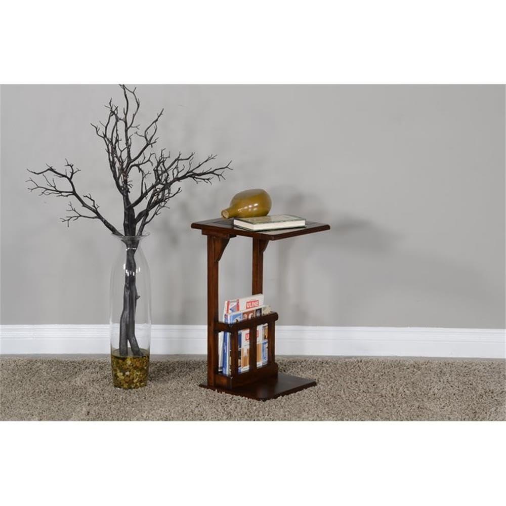Sunny Designs Santa Fe Mesa de Compañero de Sofá de Madera Tradicional de 12,5" en Chocolate Oscuro