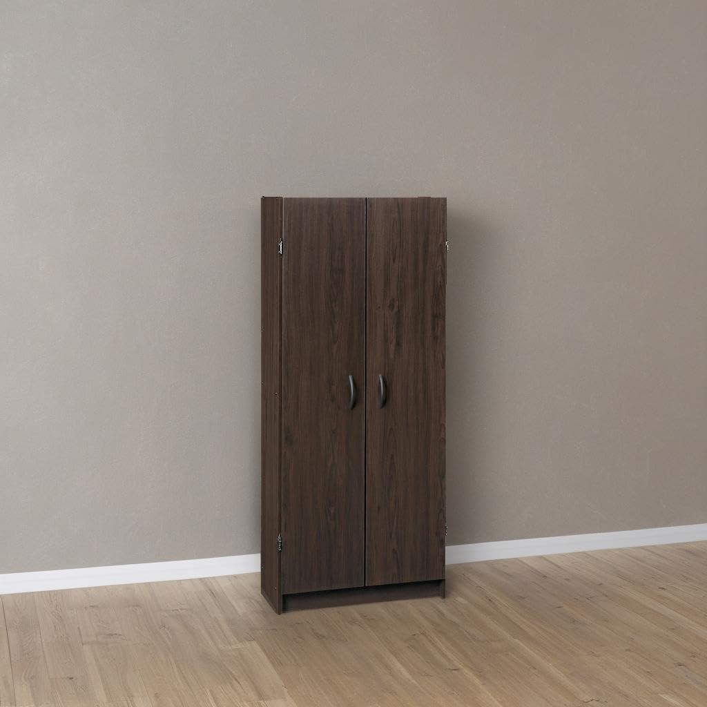 Cabinet Cupboard with 2 Doors, Adjustable Shelves Standing, Storage for Kitchen, Laundry, or Utility Room, Espresso