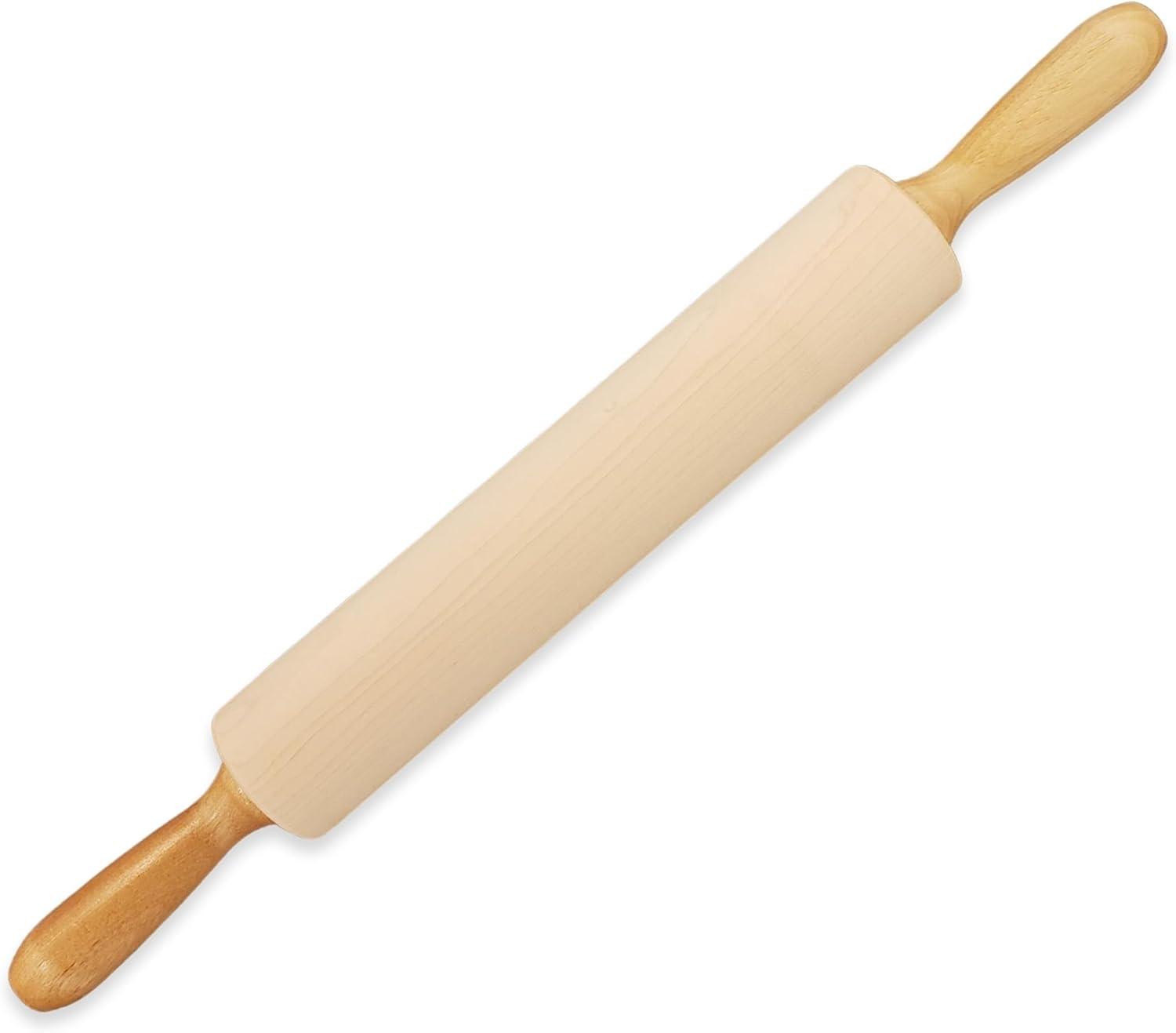 Frieling Classic Rolling Pin with handles, 12", Brown