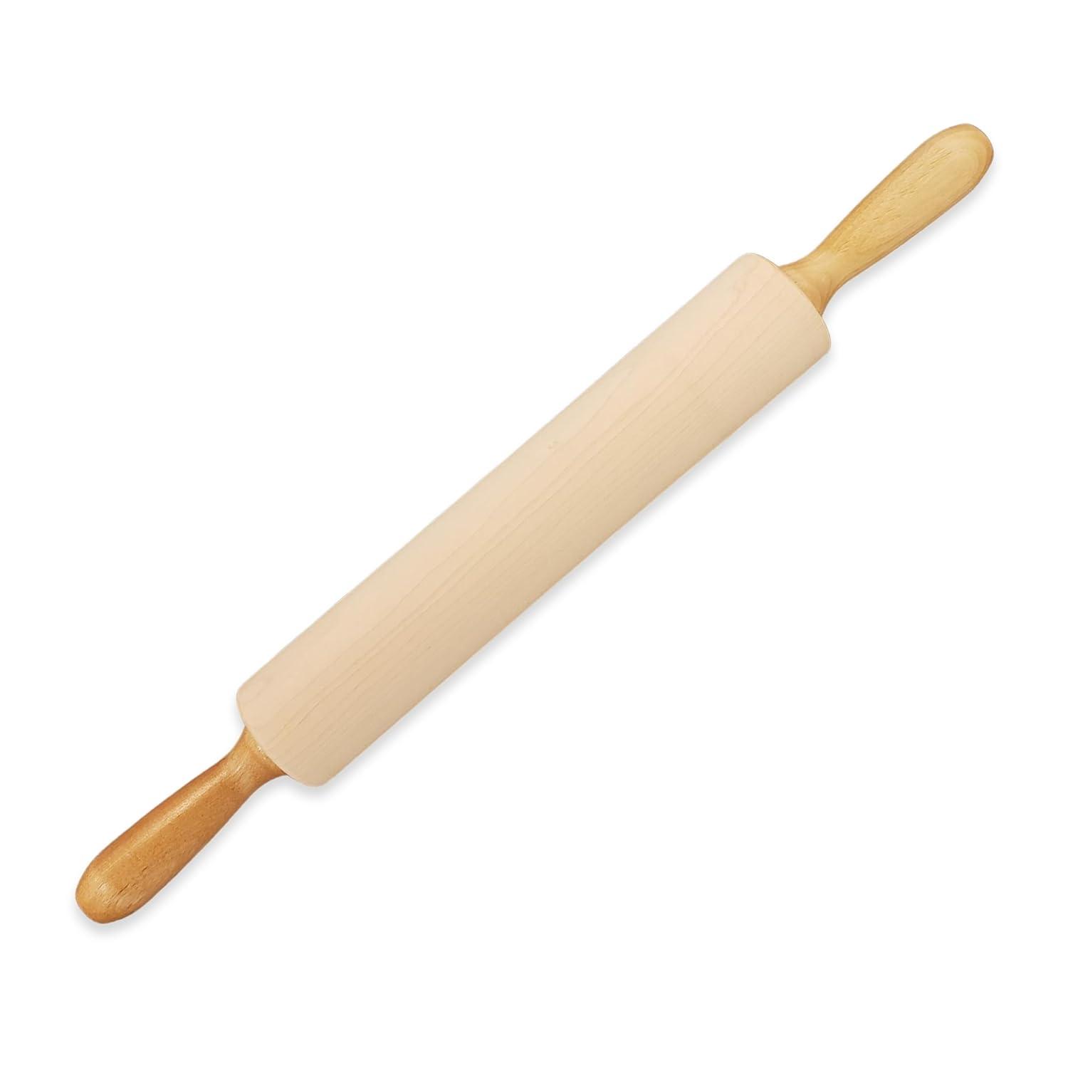 Frieling Classic Rolling Pin with handles, 12", Brown