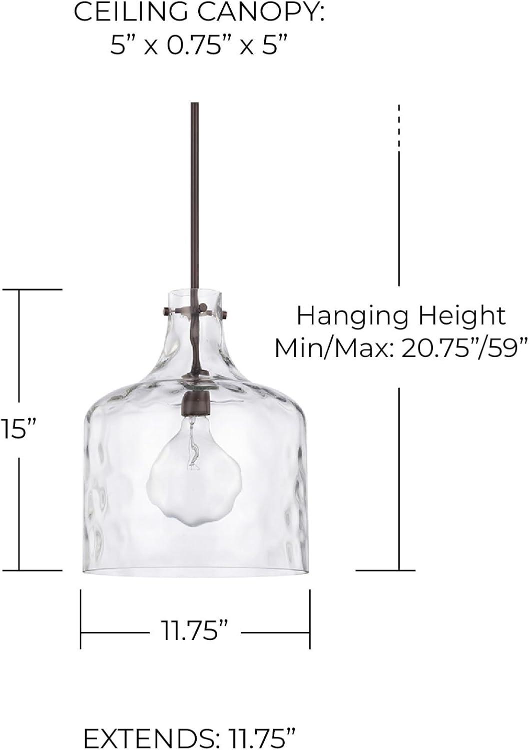 Capital Lighting 325717 1 Light 15" Tall Pendant - Bronze