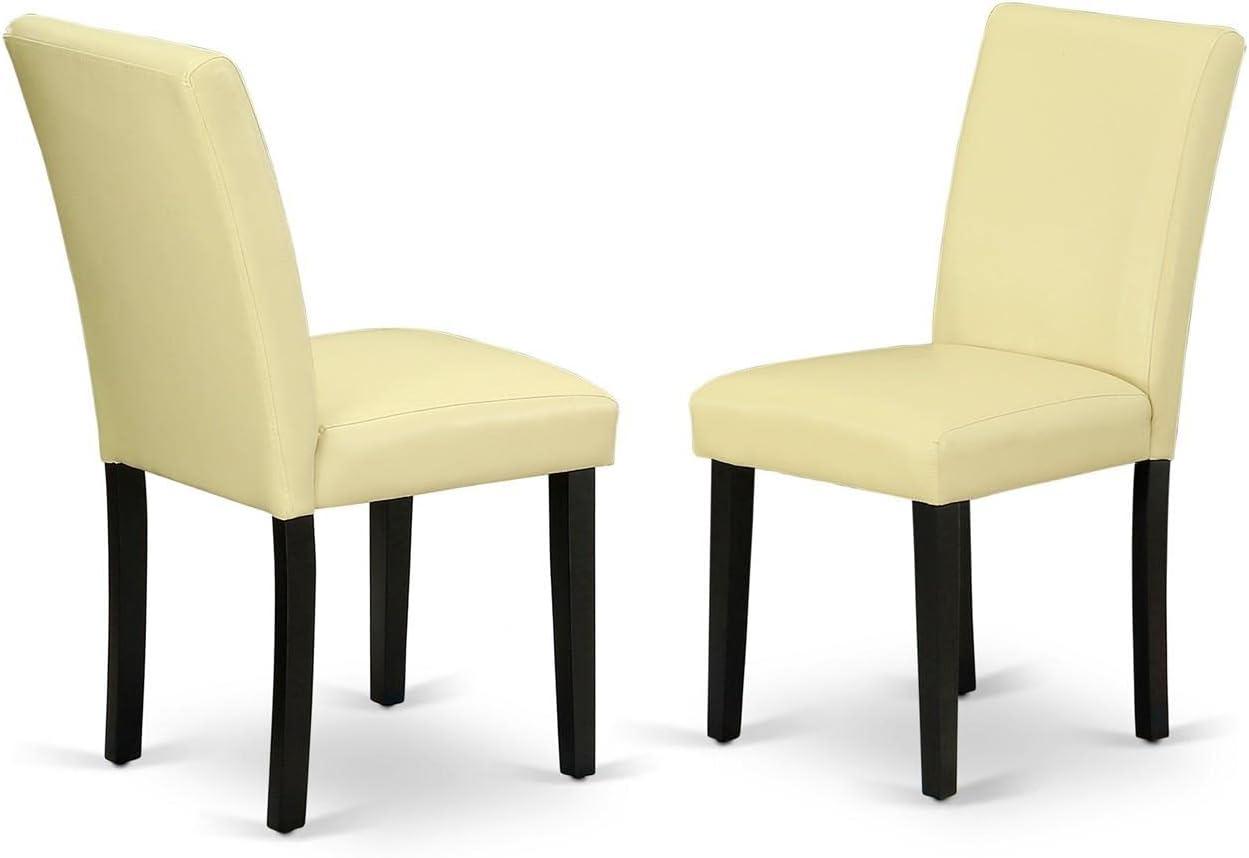 Abbott Parson Chair with Black Leg & Pu Leather - Eggnog - Set of 2