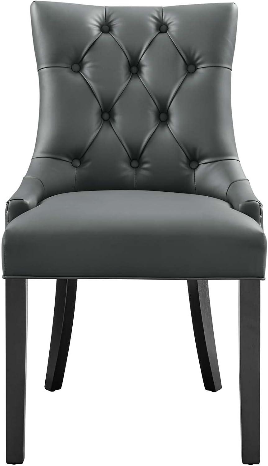 Modway Regent Vinyl Dining Chair Black: Upholstered, Wood Frame, Spot Clean, No Tools Assembly