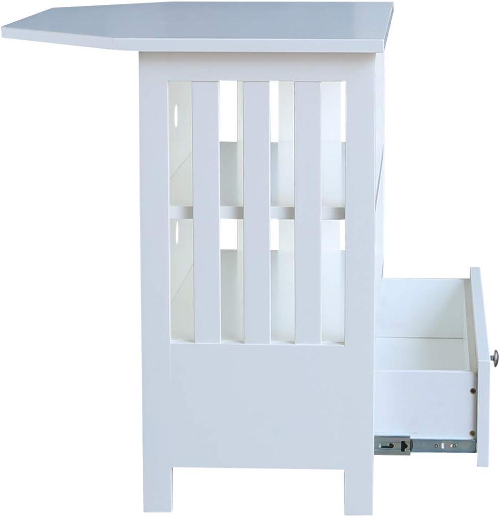 Mission Corner TV Stand for TVs up to 38" with Adjustable Shelves & Drawer - International Concepts