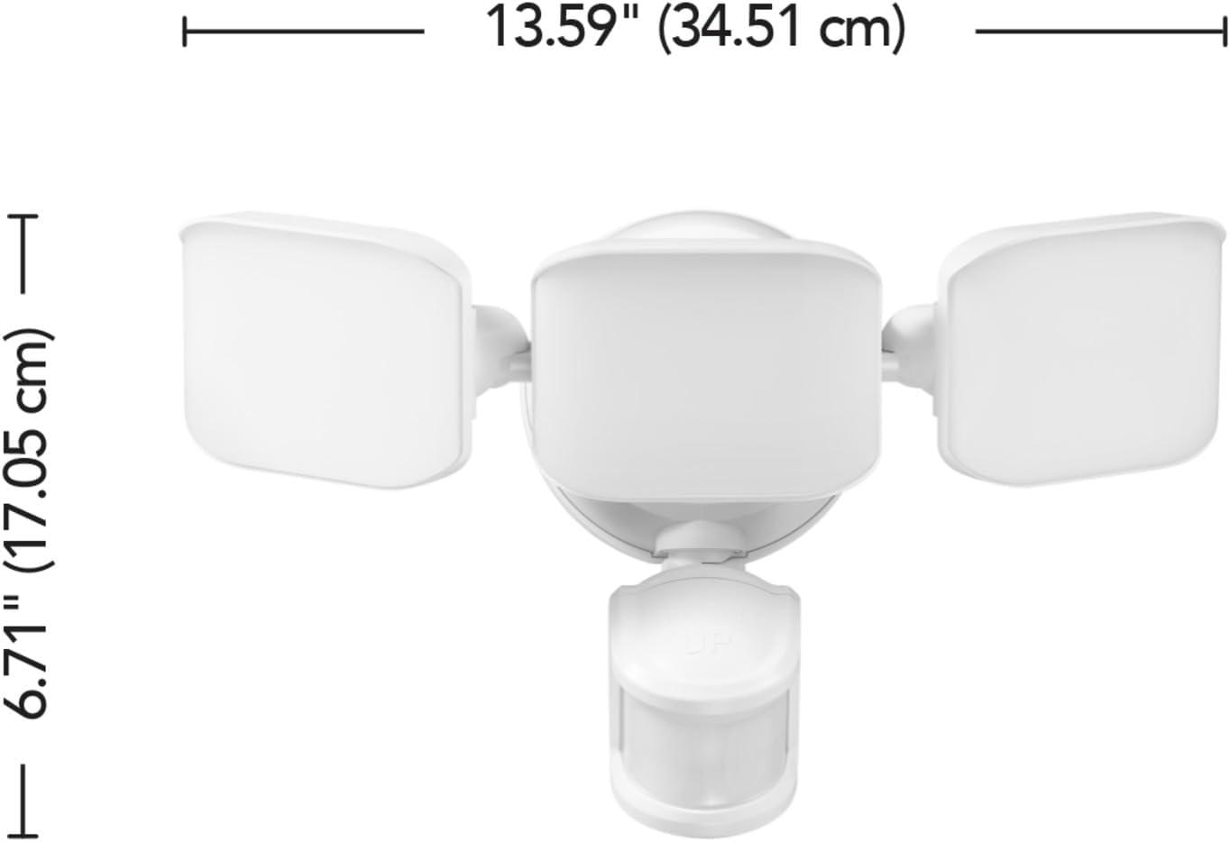 White Polycarbonate Battery Operated Triple Head LED Security Light