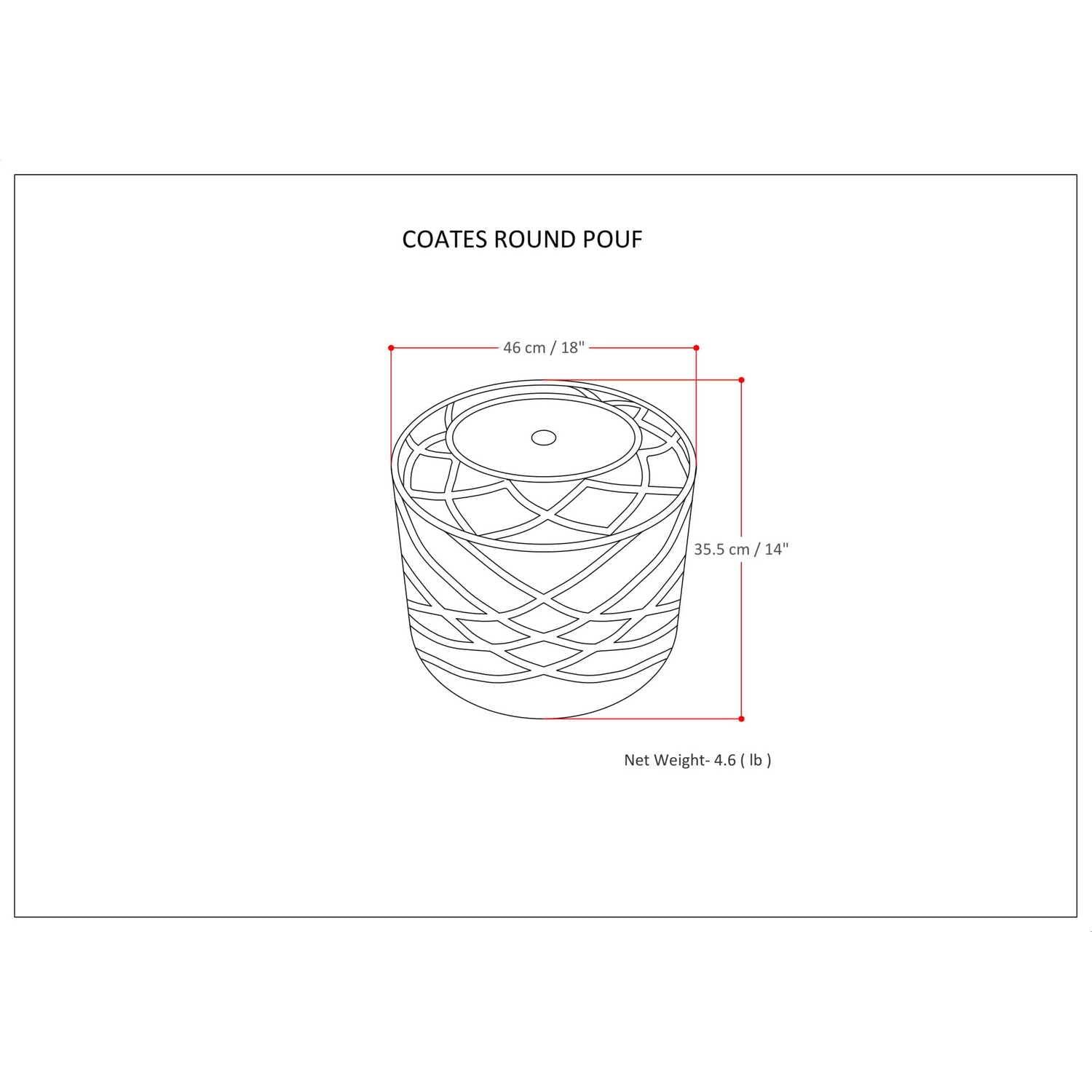 Simpli Home Coates Upholstered Pouf
