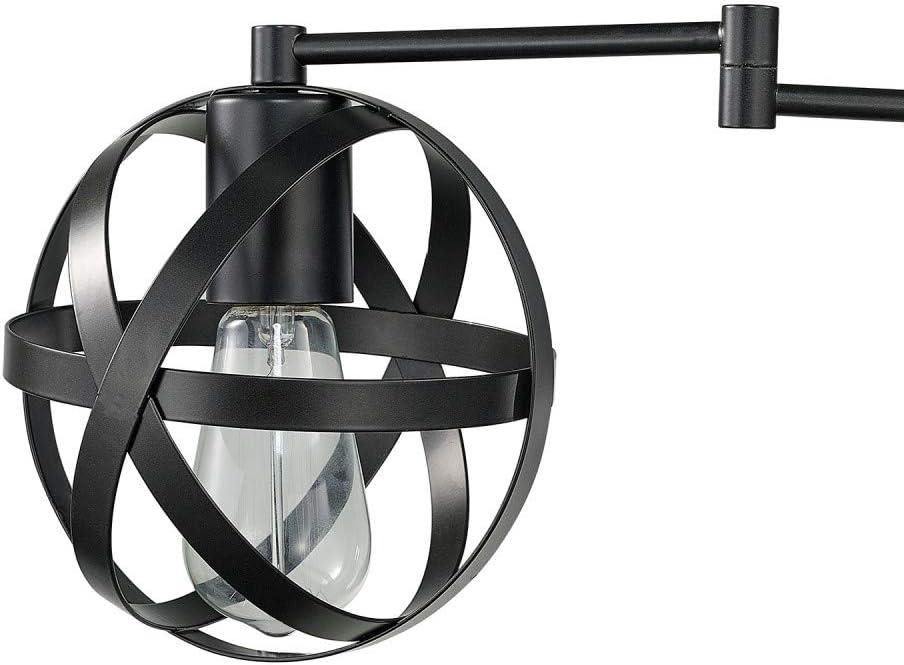 Globe Electric Tatum 1-Light Dark Bronze Plug-In or Hardwire Swing Arm Wall Sconce, 51544