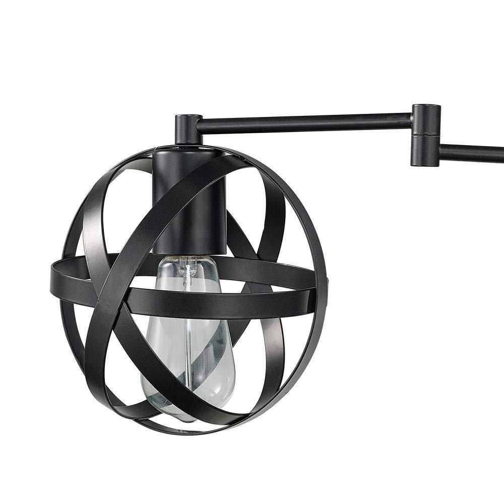 Globe Electric Tatum 1-Light Dark Bronze Plug-In or Hardwire Swing Arm Wall Sconce, 51544
