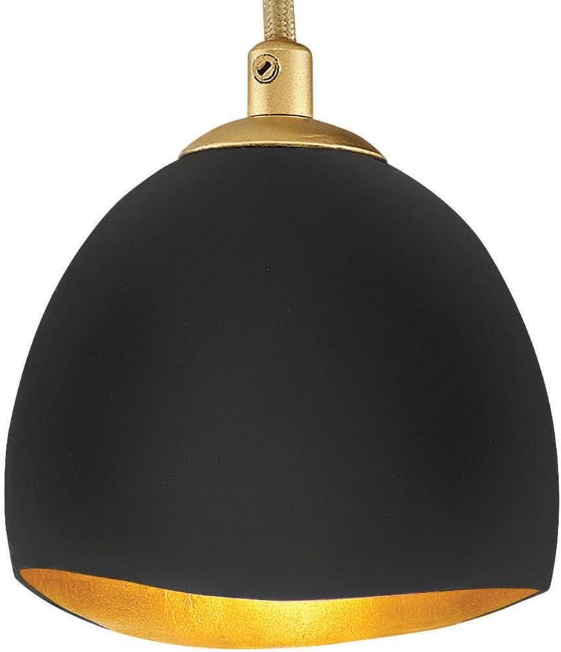 Shell Black and Gold Leaf 1-Light Candelabra Sconce