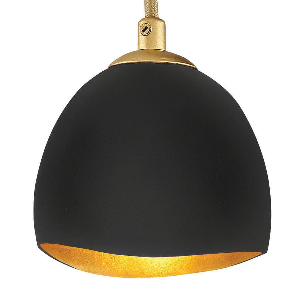 Shell Black and Gold Leaf 1-Light Candelabra Sconce