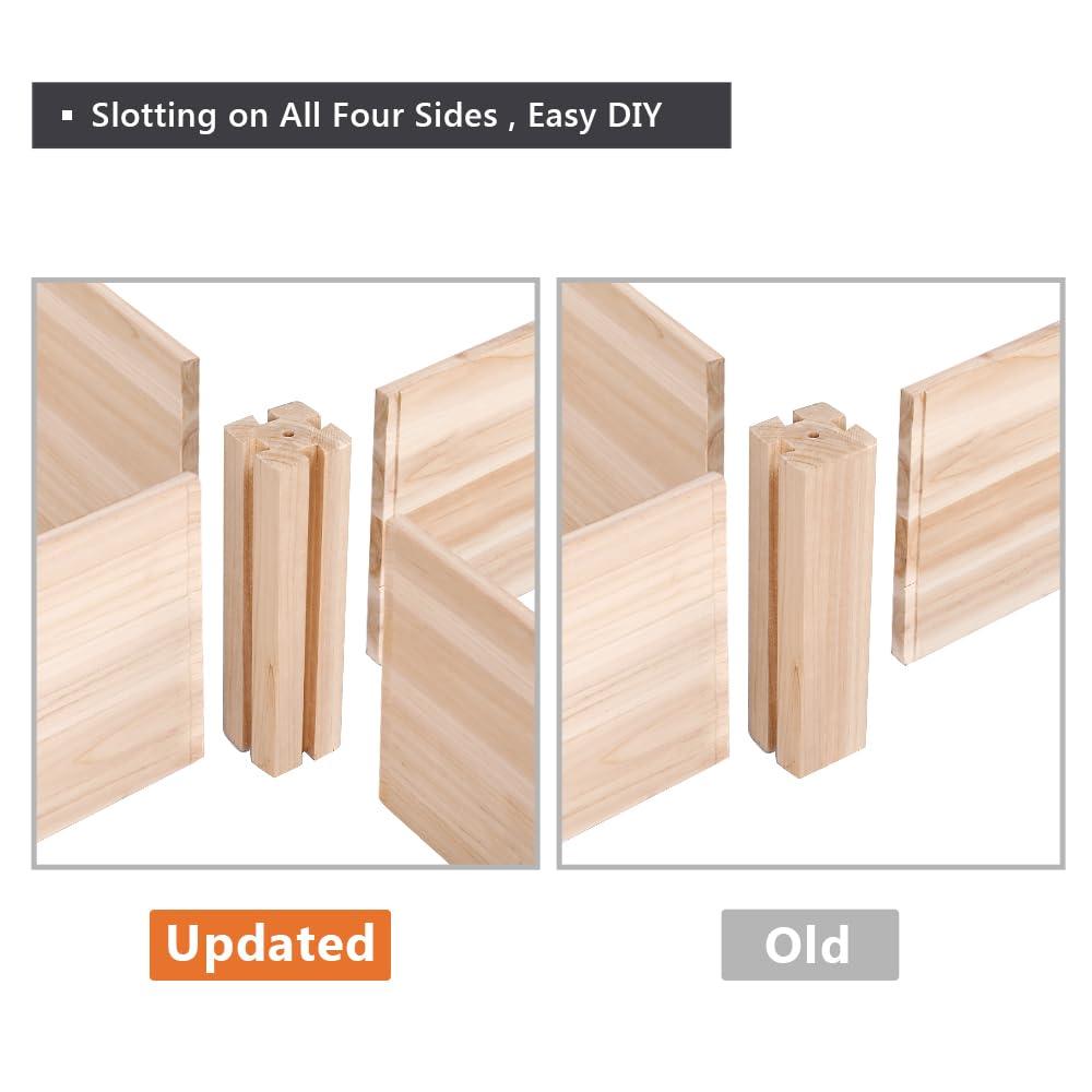 Yaheetech 8×2ft Wooden Horticulture Raised Garden Bed Divisible Elevated Planting Planter Box for Flowers/Vegetables/Herbs in Backyard/Patio Outdoor, Natural Wood, 95 x 25 x 11in