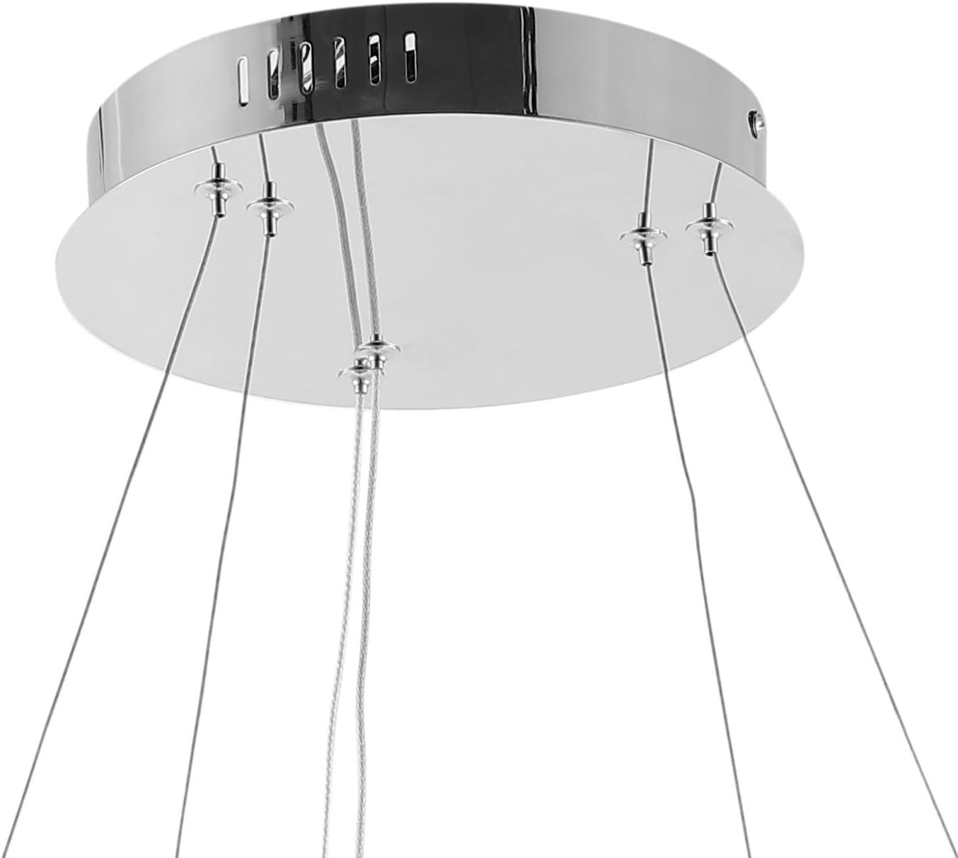 Brice 24″ 2-Light Modern Bohemian Iron Integrated LED Pendant, Chrome
