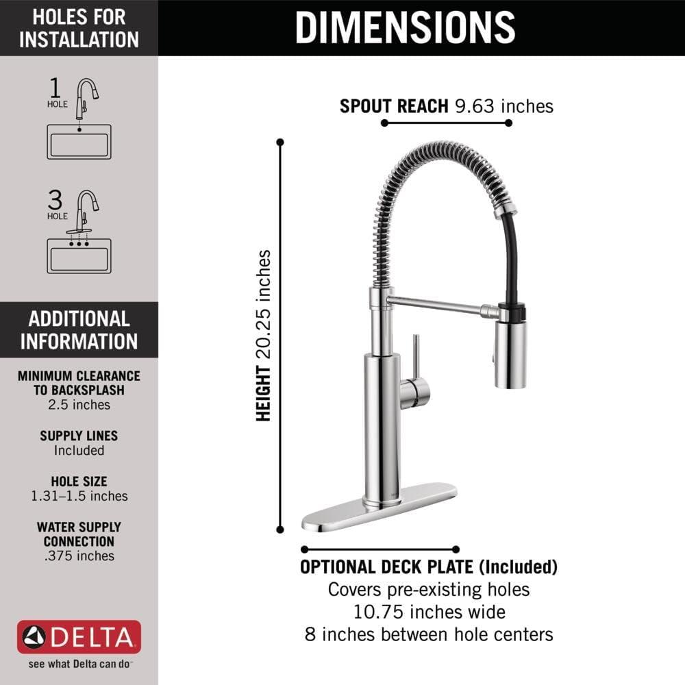 Antoni Pro Commercial Pull Down Sprayer Kitchen Sink Faucet