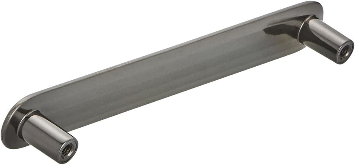 Polished Nickel Modern Bar Cabinet Pull with Mounting Hardware