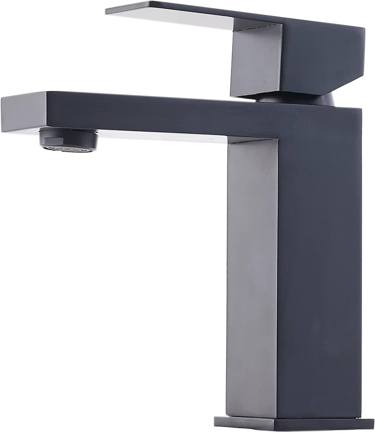 Matte Black Stainless Steel Single Handle Bathroom Faucet