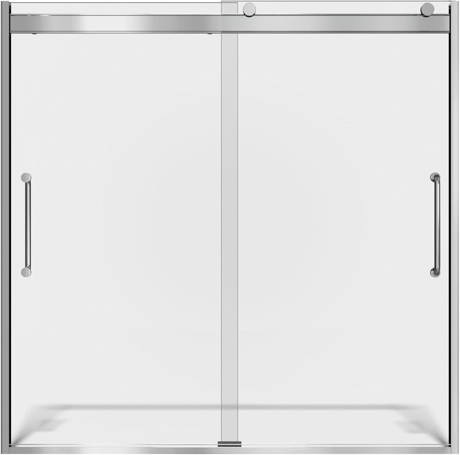 Arelo 56" - 60" W x 72" H Semi-Frameless Shower Door