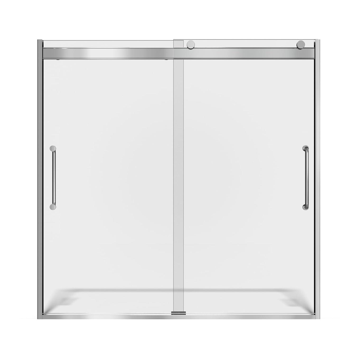 Arelo 56" - 60" W x 72" H Semi-Frameless Shower Door