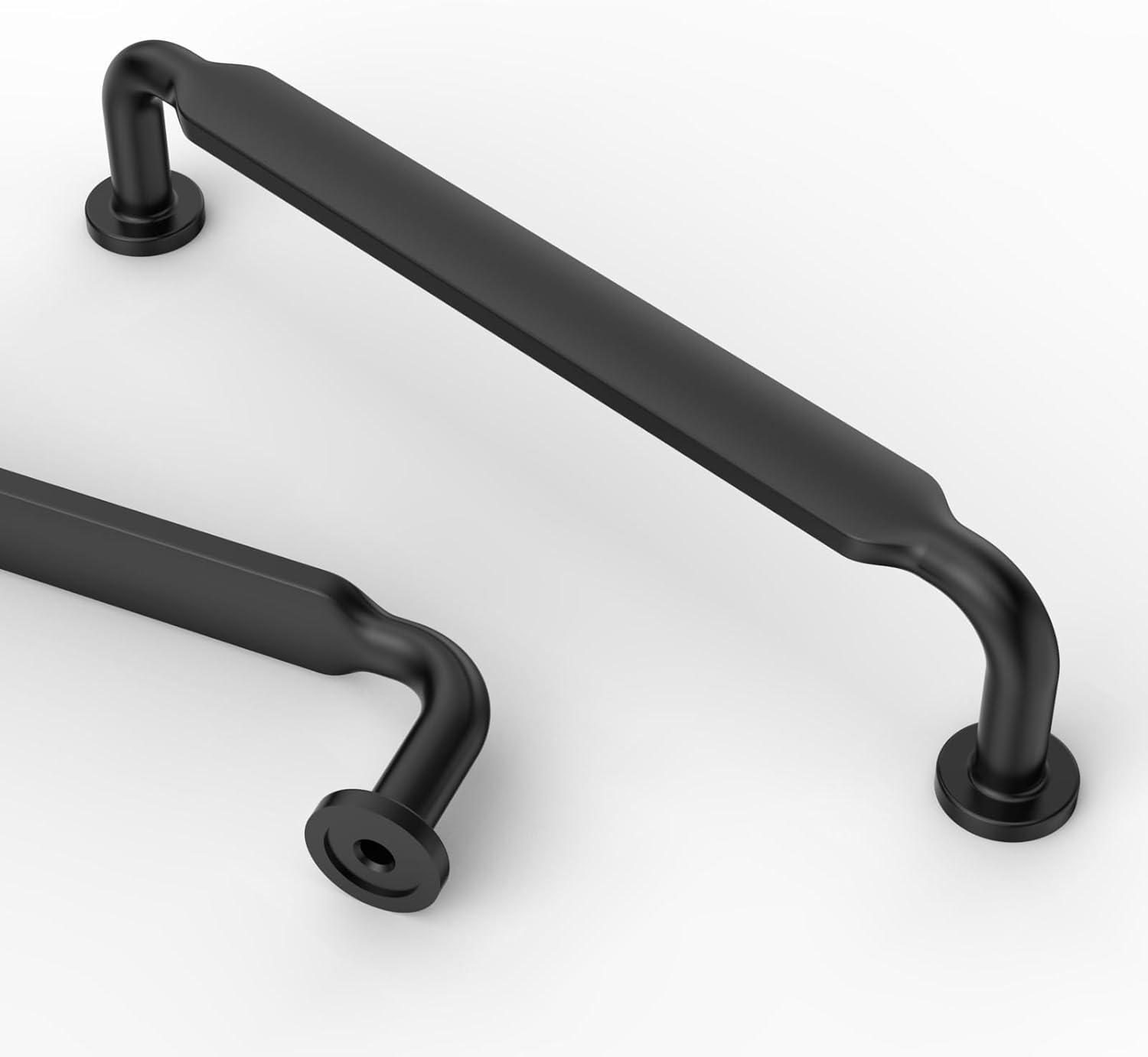 Matte Black Zinc Modern Cabinet Bar Pulls with Mounting Hardware