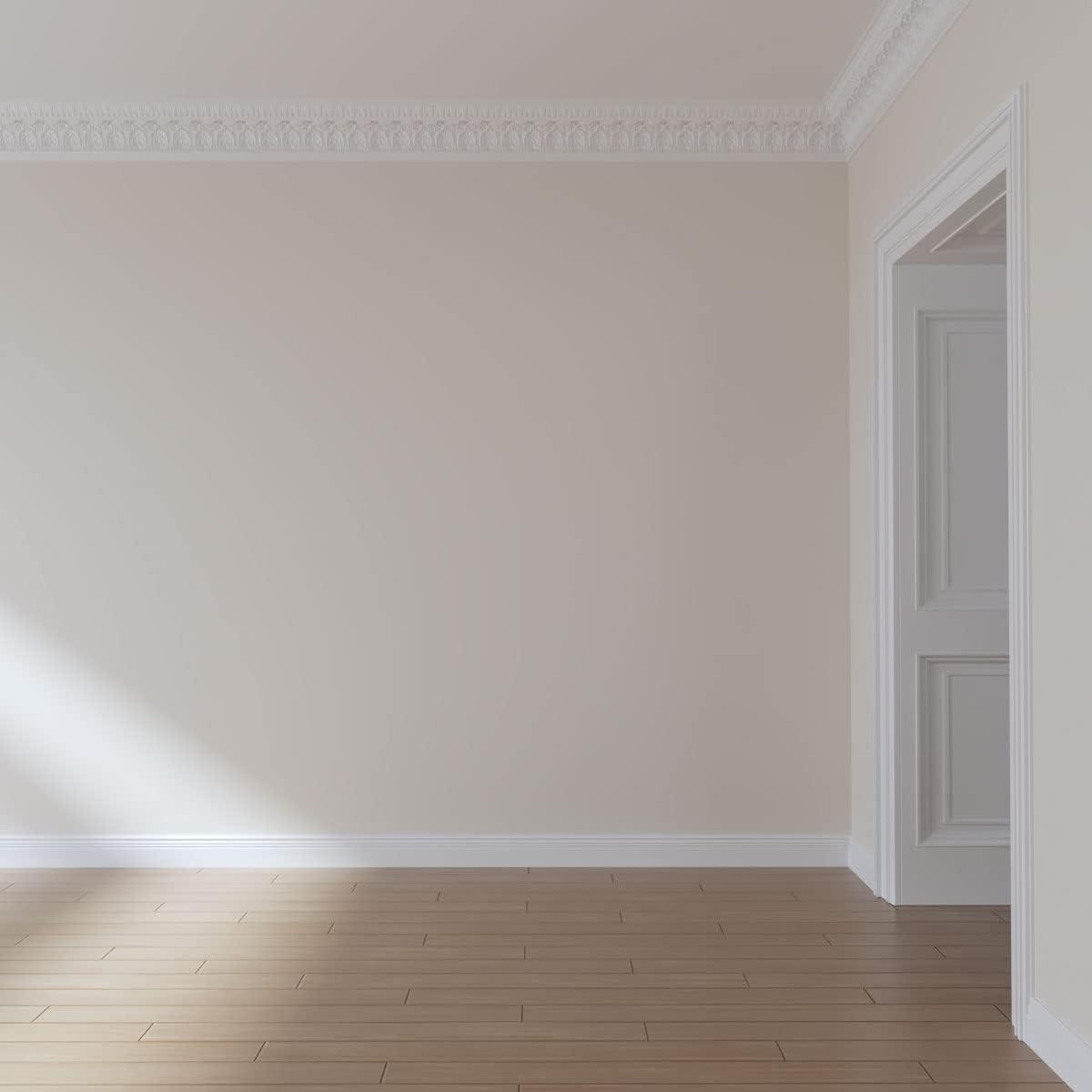 Ekena Millwork 7 3/4"H x 5 1/2"P x 9 1/2"F x 94 1/2"L Odessa Leaf Dentil Crown Moulding