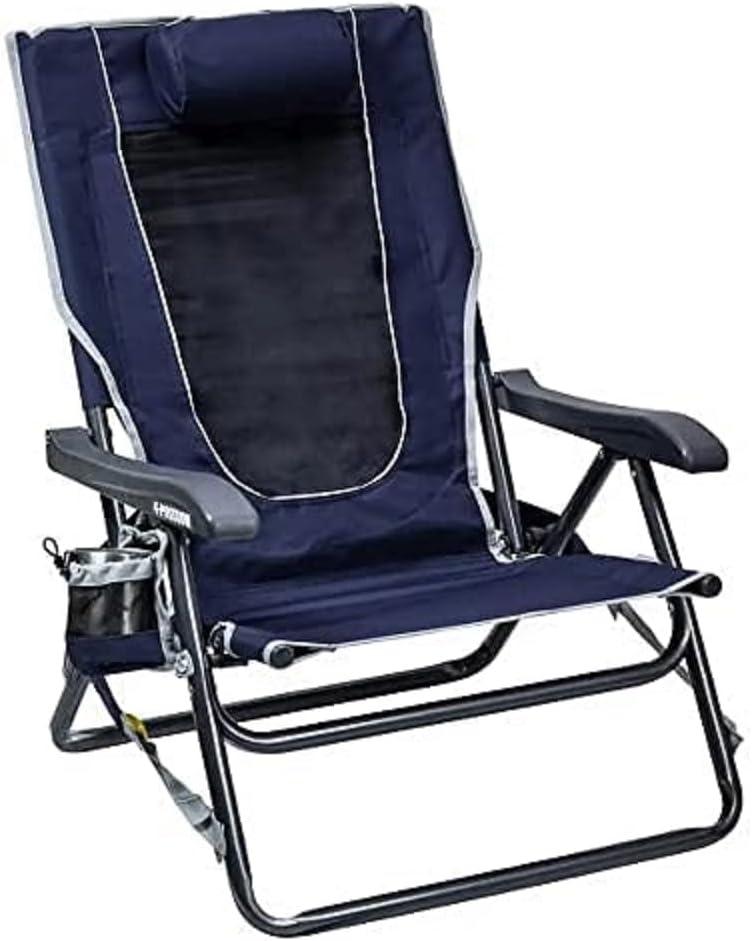 GCI Outdoor Backpack Event Compact Reclining Low Profile Camping Chair, Blue