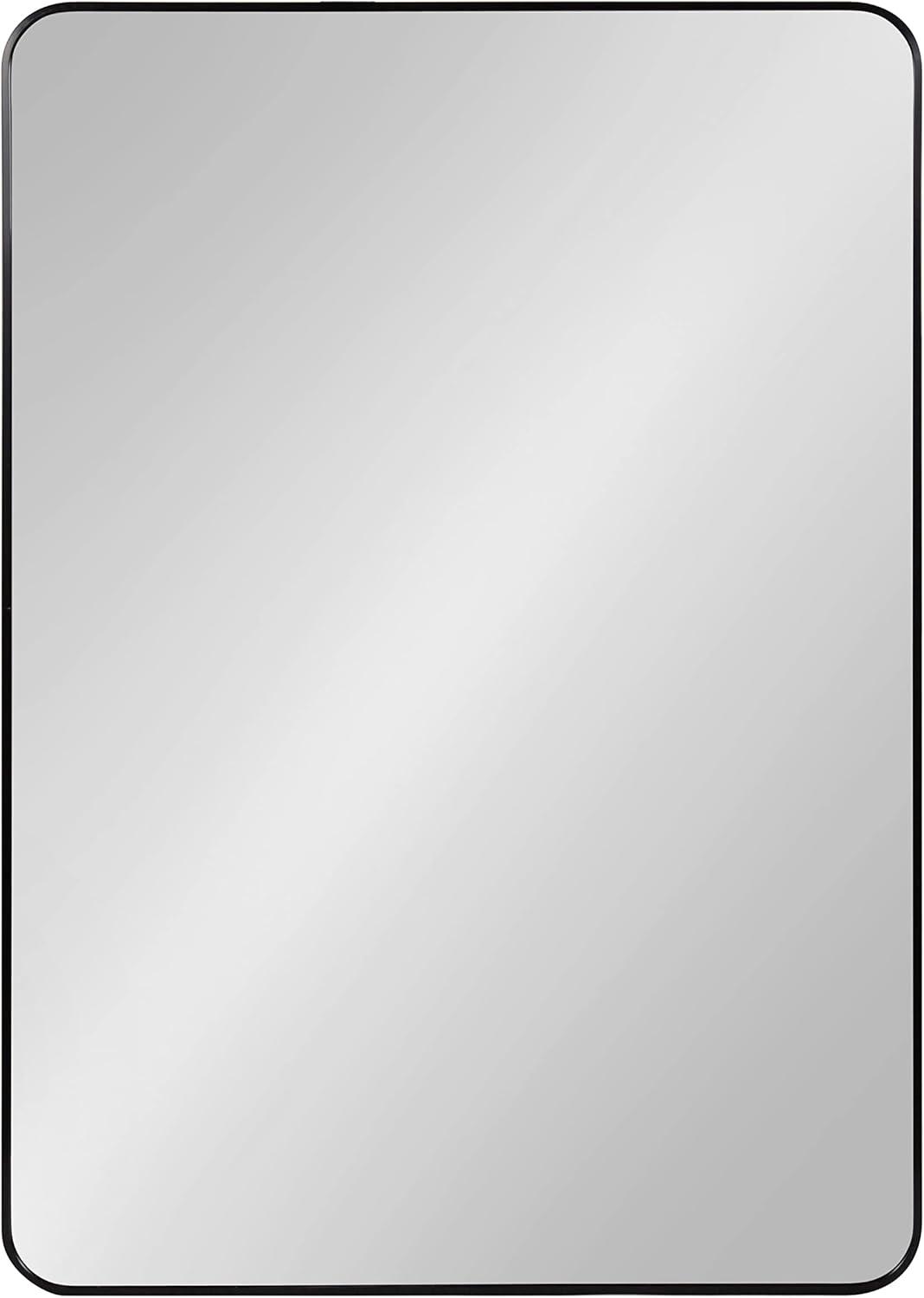 Kate and Laurel Zayda Radius Rectangle Framed Wall Mirror, 30x42, Black