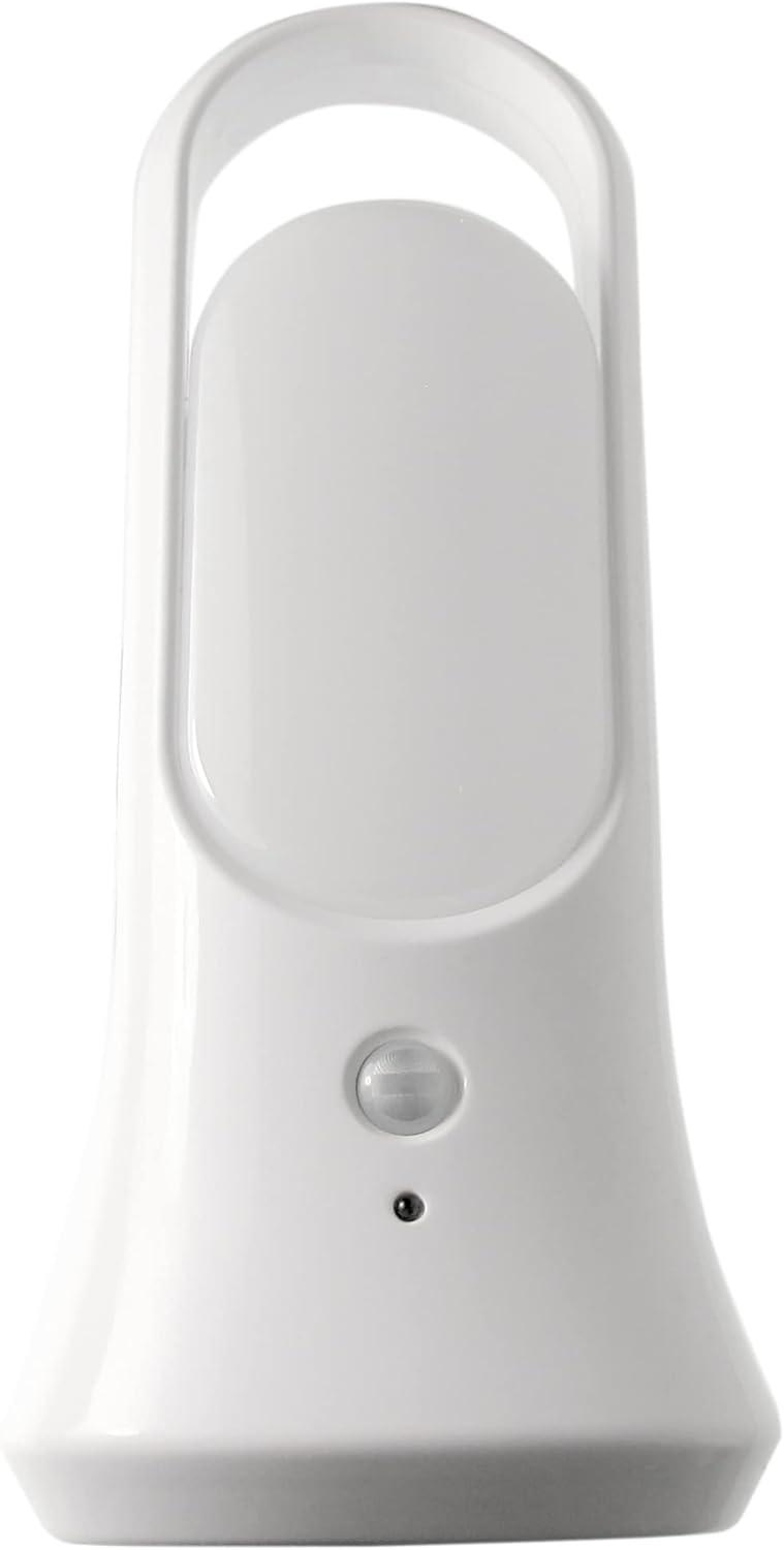 White Battery-Powered LED Nightlight with Motion Sensor