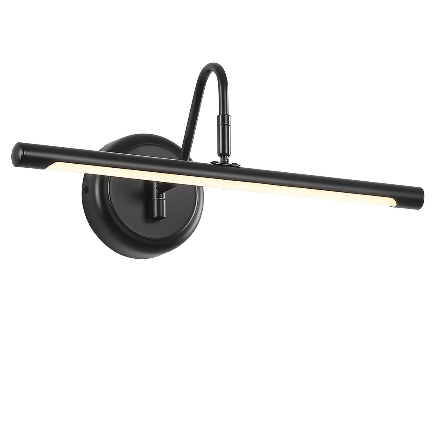 JOOSENLUX LED Picture Light Hardwired Matte Black Modern Picture Lights for Paintings 16.54'' Inch Long Swing Arm Metal Art Lights Warm White 3000K