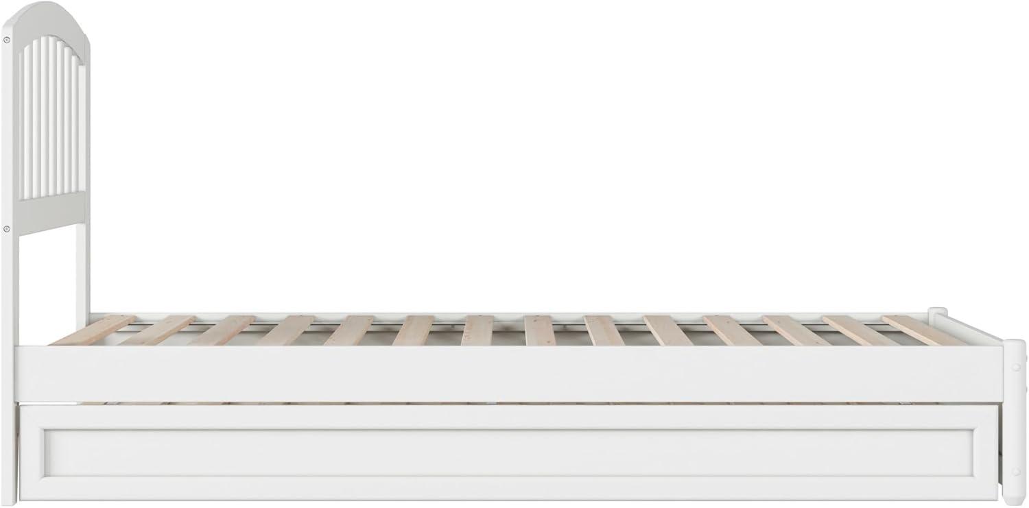 Lucia Twin XL Wood Platform Bed with Panel Footboard & Twin XL Trundle in White