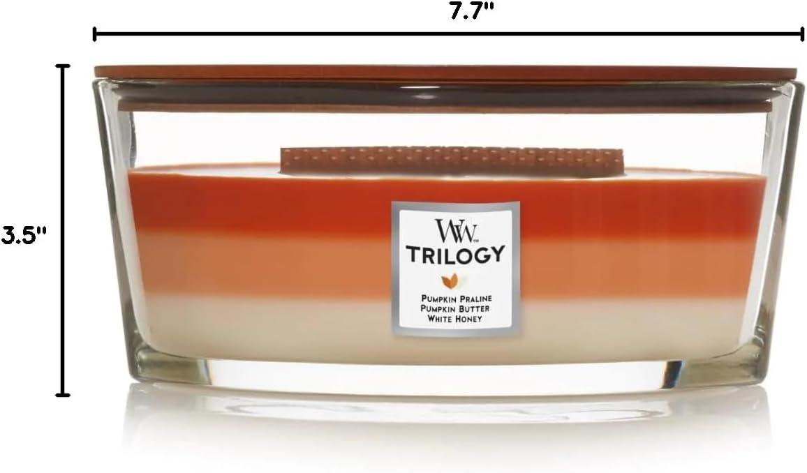 Woodwick Ellipse Candle, Pumpkin Gourmand Trilogy, 16 oz