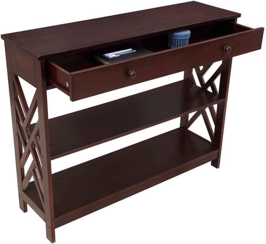 Convenience Concepts Titan 1 Drawer Console Table with Shelves, Espresso