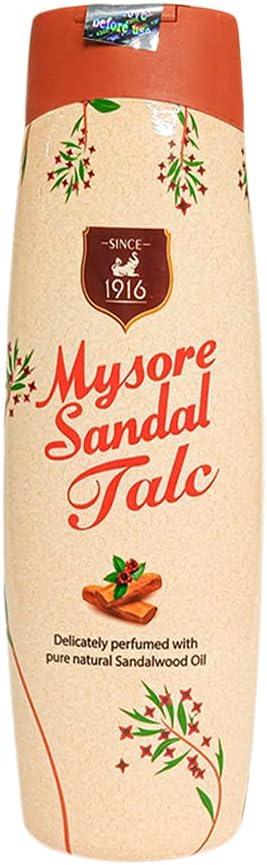 Mysore Sandal Talcum Powder 300g Powder By KSDL, 10.5 Ounces - 100% Pure Sandalwood Oil - No Harsh Chemicals (Pack of 1 - (1 X 300 Grams))