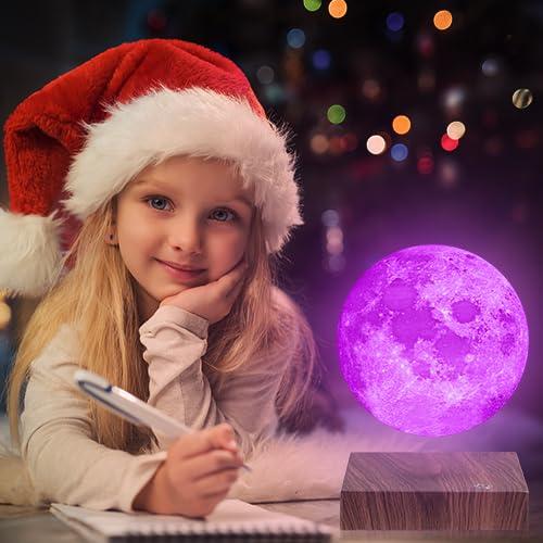 VGAzer Moon Lamp 3D Printing Magnetic Levitating Moon Light Lamps for Home、Office Decor, Creative Gift-6 Inch,Has 16 Colors 20 Modes