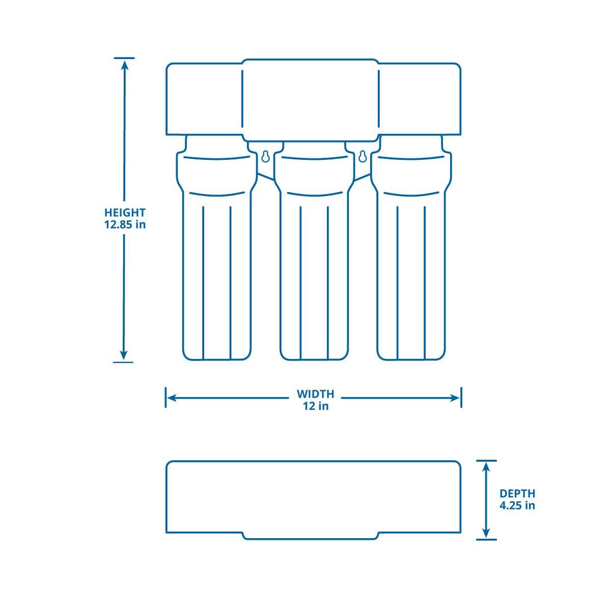 Aquasana Brushed Nickel 3-Stage Under Sink Water Filter System