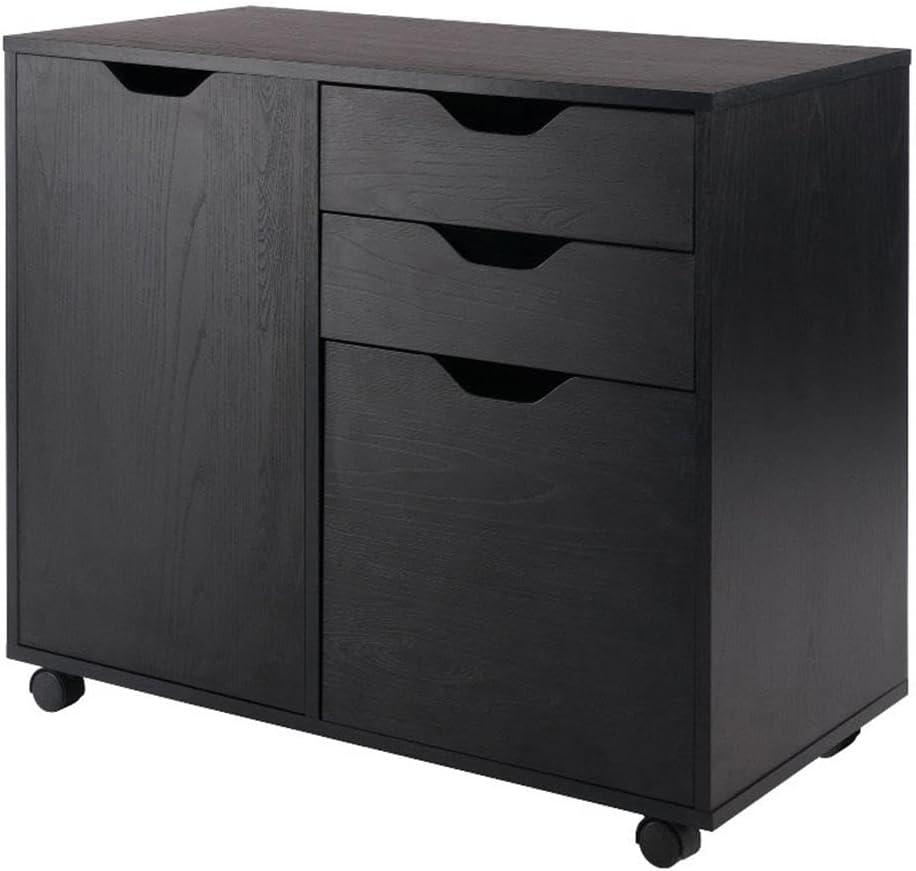 Halifax Black Mobile Filing Cabinet with 2 Drawers and Lock