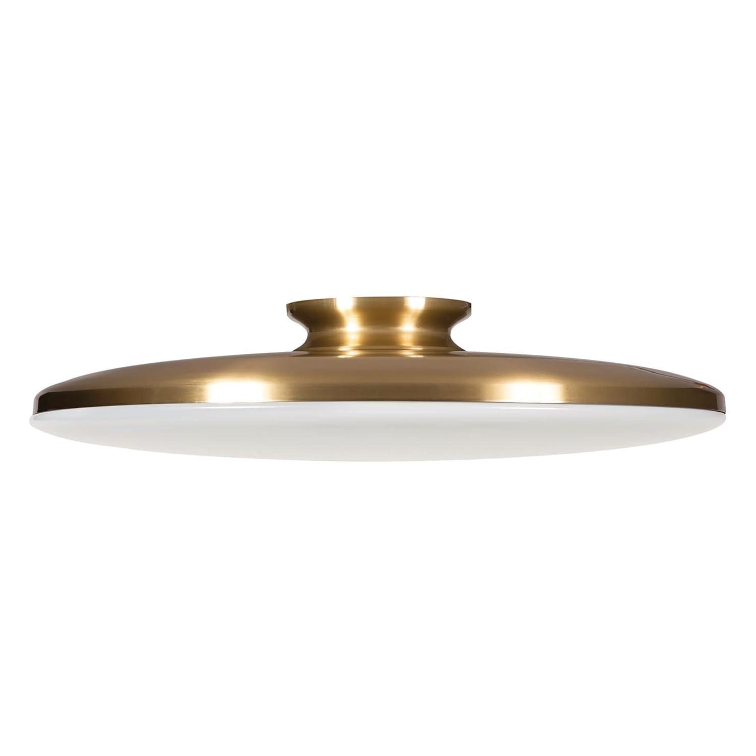 AFX Skye 19" Wide Round Satin Brass Modern LED Ceiling Light