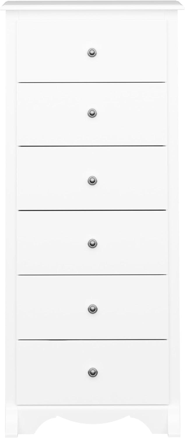 53" Monterey Vertical Dresser White - Prepac: Bedroom Storage, 6-Drawer Lingerie Chest