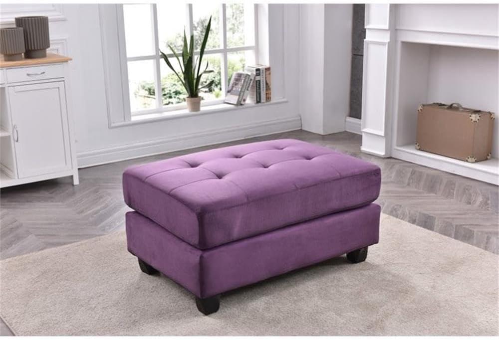 Glory Furniture Malone Microsuede Ottoman in Purple