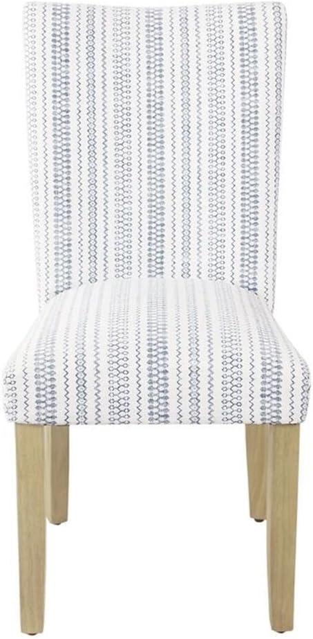 HomePop Set of 2 Parson Dining Chair Blue Farmhouse Stripe: Upholstered, Foam-Filled, Hardwood Frame