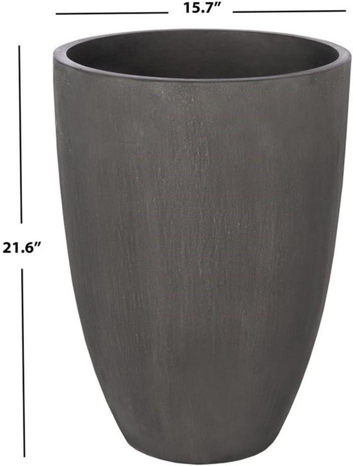 SAFAVIEH Colson Sand fiber Modern Solid Round Patio Planter, Black