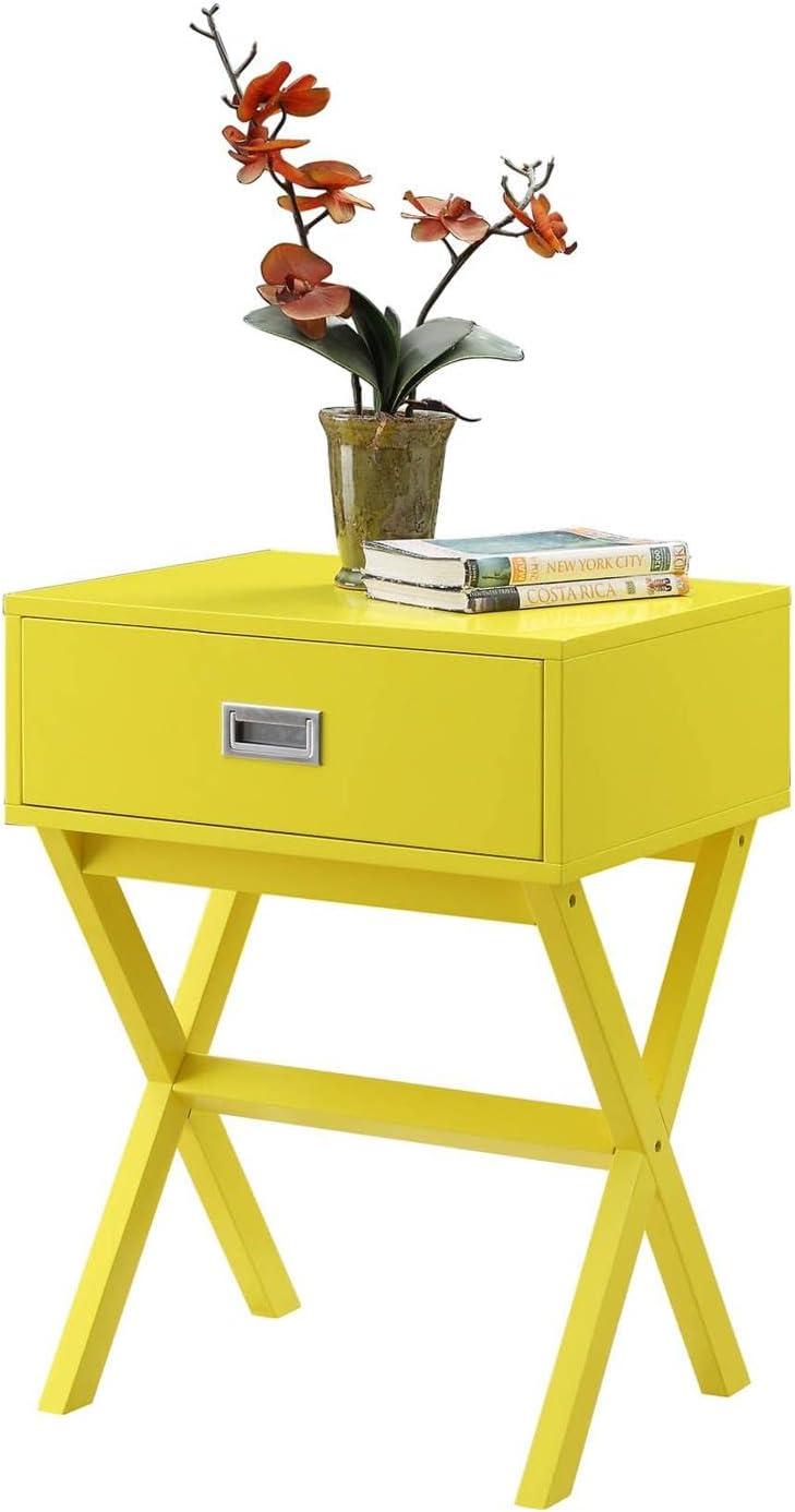 Convenience Concepts Designs2Go Landon 1 Drawer End Table, Yellow