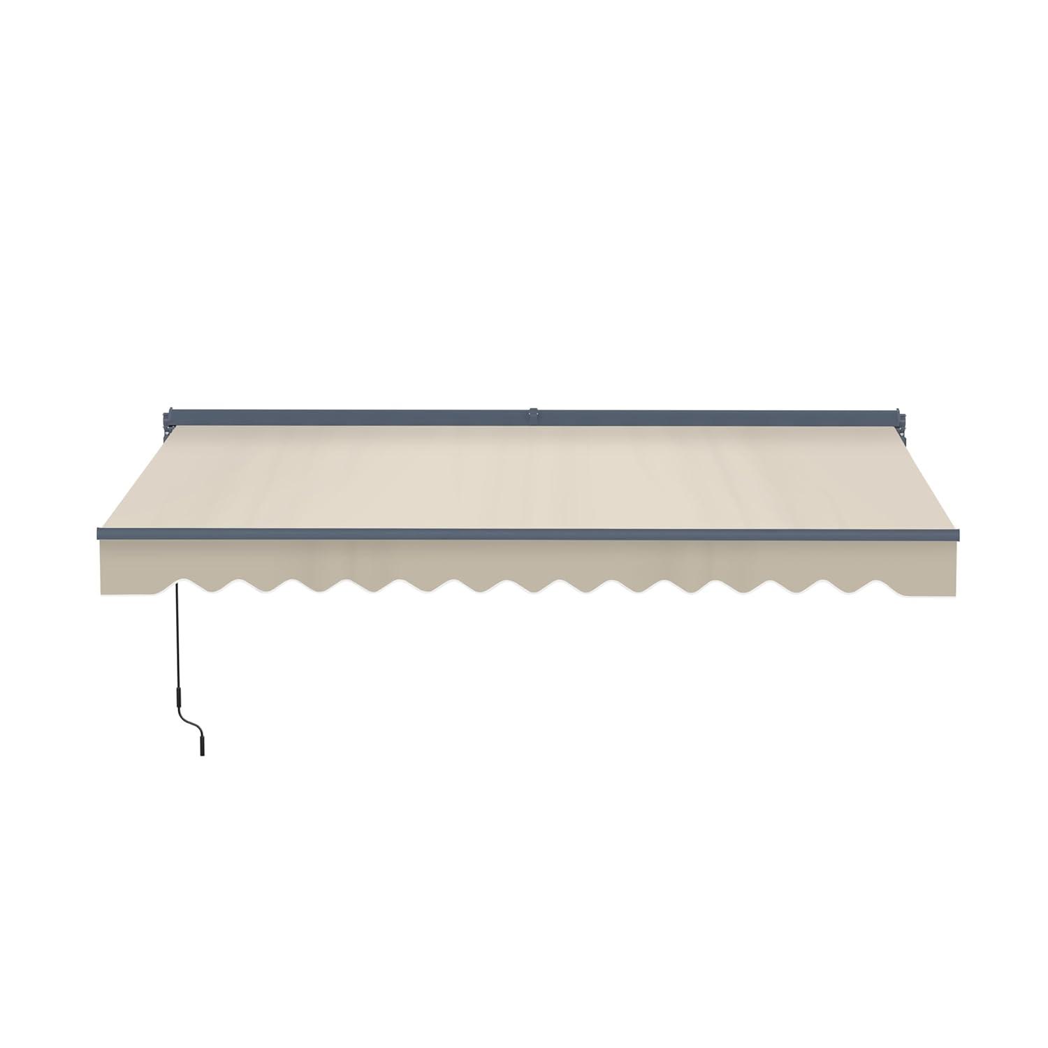 Semi-Cassette Patio Awning with LED Lights - Moroccan Collection