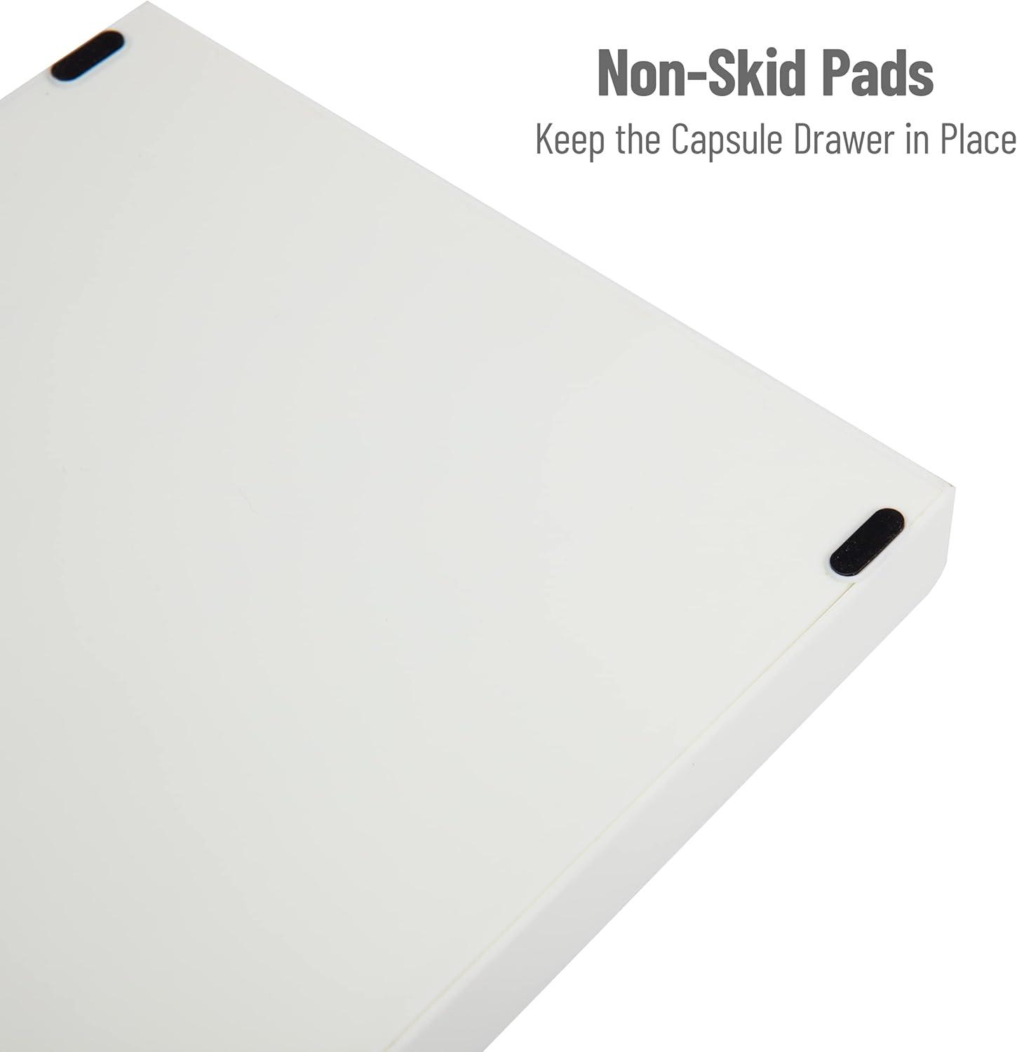 Mind Reader Nespresso Compatible Capsule Drawer, Countertop Organizer, Coffee Pod Holder, Storage, 9.25"L x 15"W x 2"H, White