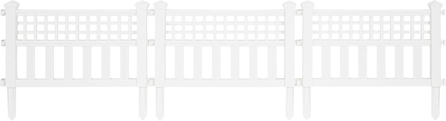 White Resin Decorative Garden Border Fence, 14" x 24"
