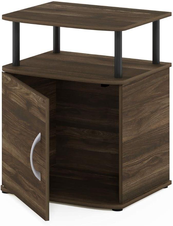 Furinno JAYA Utility Design End Table, Columbia Walnut/Black