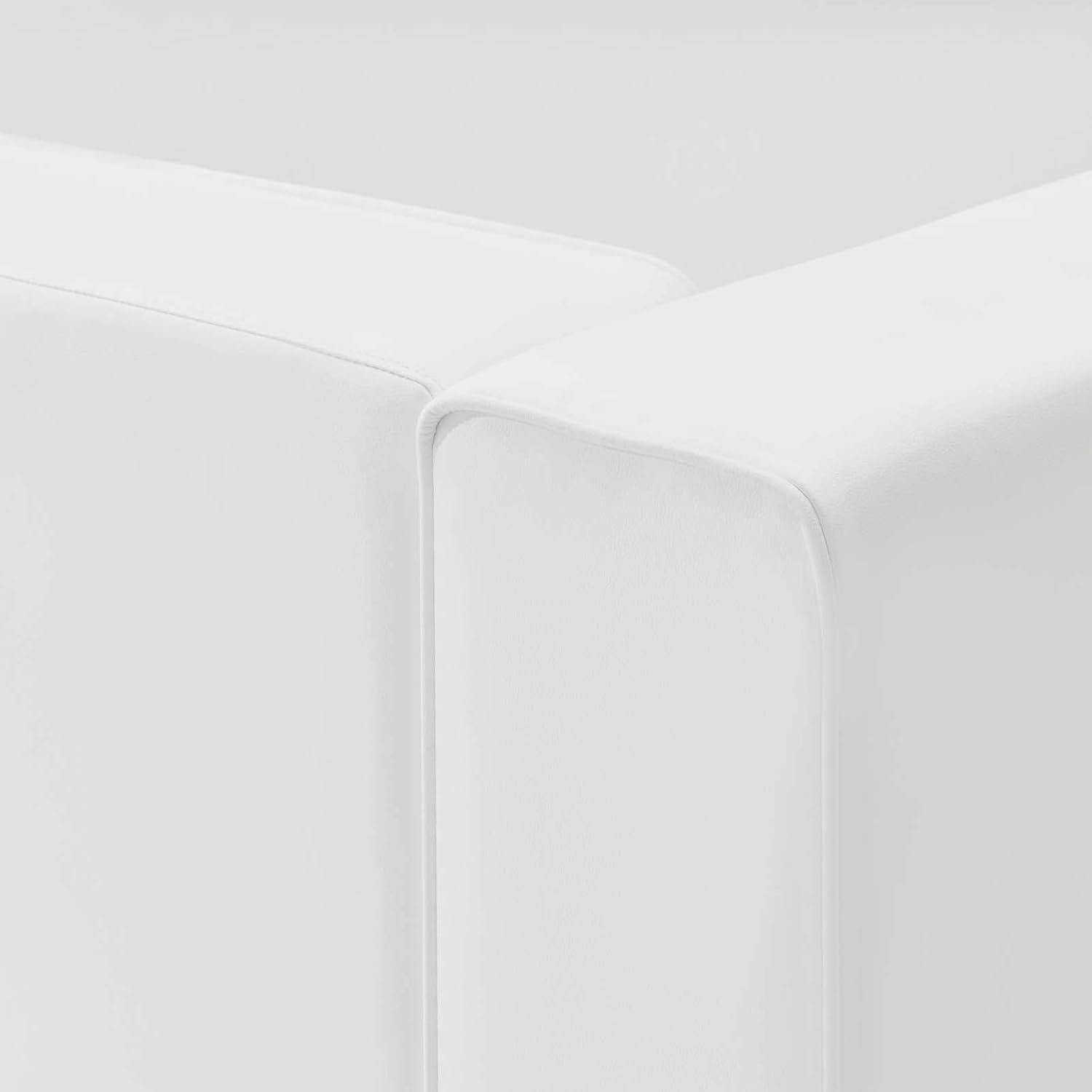 Mingle Vegan Leather Left Armchair White - Modway