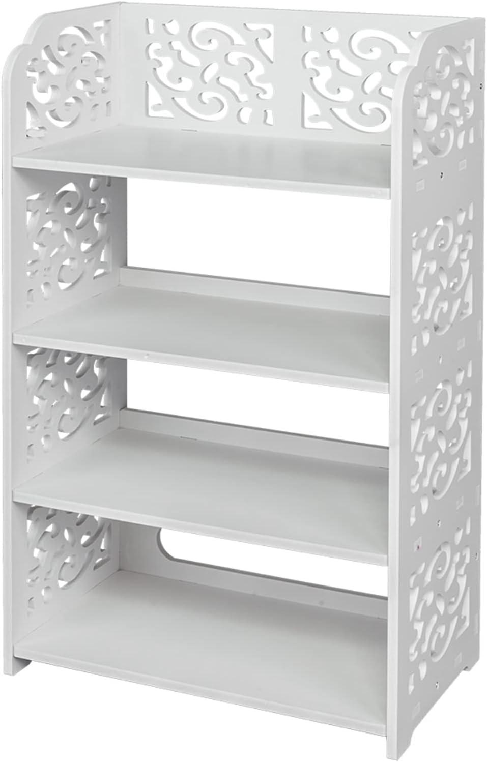 White 4-tier Shoe Rack Organizer Storage Shelf White